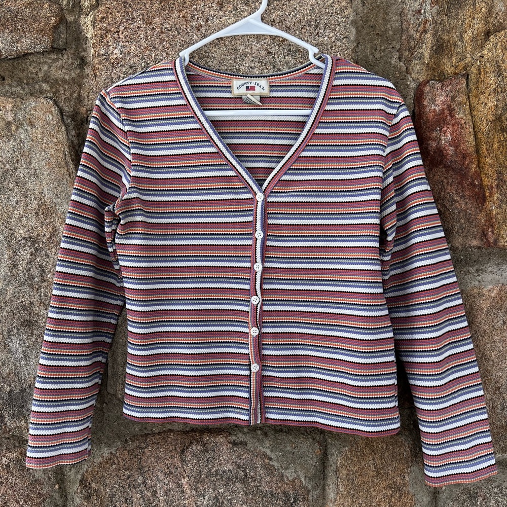 Vintage multi-colored striped long sleeve shirt